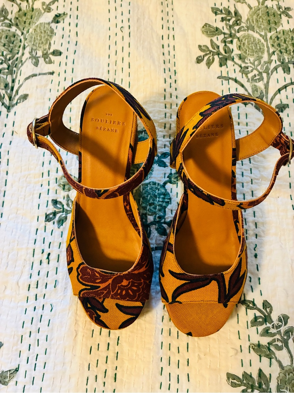 Sezane High Ginnie Sandals in Ochre Multicolor - Picture 7 of 10